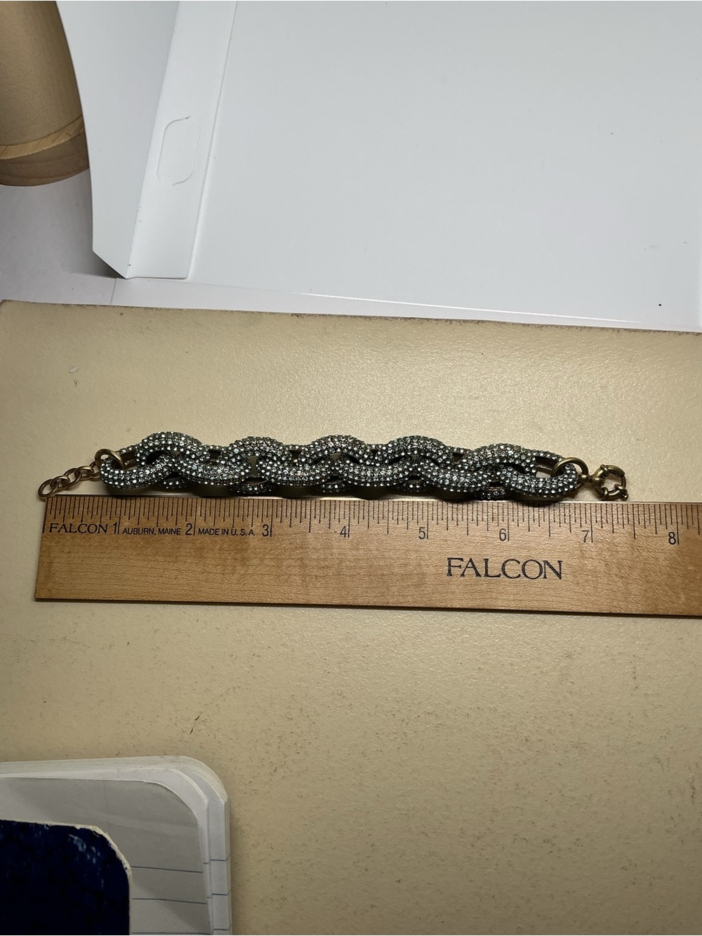 J Crew Chunky Blue Crystal Link Bracelet - Picture 9 of 9